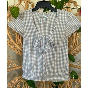 Anthropologie Kimchi Blue Plaid T-shirt XS